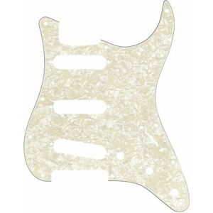 Fender Pickguard Stratocaster, SSS 11-hole, Aged White Pearl 3-ply kép
