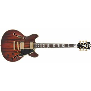 D'Angelico Deluxe Mini DC Satin Brown Burst kép