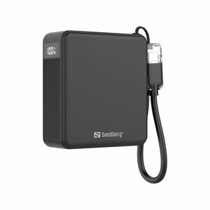 Sandberg 421-34 Powerbank integrált USB-C kábellel 10000mAh 20W - Fekete kép