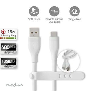 Nedis CCGB60800WT15 USB kábel USB 2.0 1, 5 M USB A USB C Fehér kép