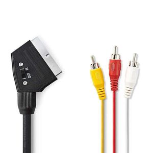 Nedis CVGP31130BK10 SCART kábel 1 m 3 x RCA fekete kép