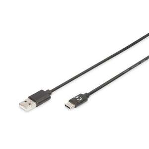 Assmann USB-C - USB-A Kábel - 1, 8m - Fekete kép