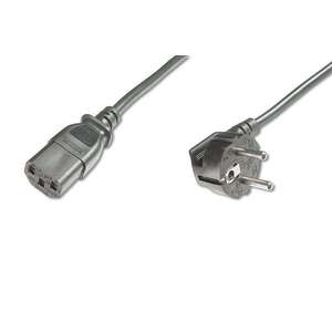 Assmann Power Cord, CEE 7/7 (Typ-F) 90° Szögben - C13 0, 75m Feket... kép