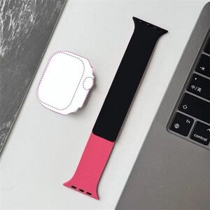 Blackbird szíj iwatch készülékhez litchi fekete pink 38/40/41/s10... kép