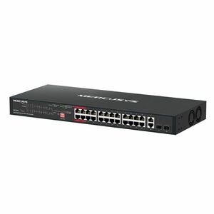 Mercusys switch 28x1000mbps(24xpoe+) + 2xsfp, fémházas asztali ra... kép