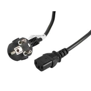 Lanberg CEE 7/7 - IEC 320 C13 VDE fekete tápkábel, 3m kép
