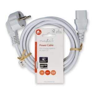 Tápkábel | Földelt Csatlakozó Dugó | IEC-320-C13 | Szögben | Egye... kép