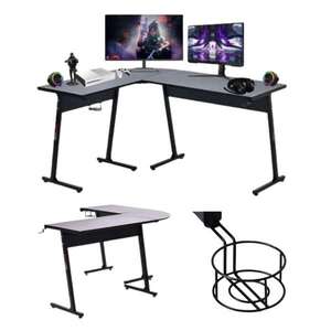 Pepita Xtreme Gamer sarokasztal 112x147cm - fekete-szürke kép