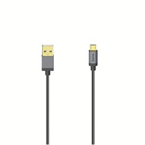 Hama 200500 480 MBPS 0, 75 m metál/fekete Micro USB kábel kép