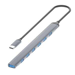BlackBird USB 3.0 Hub - Type-C - 7 Port - Szürke kép