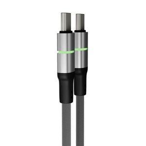 AVAX CB634 STEELY LED 60W USB-C gyorstöltő kábel, fonott, 3m, fekete kép