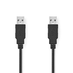 Nedis CCGL60000BK20 2m USB A apa - USB-A apa kábel USB2.0 kép