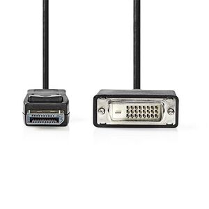 Nedis ccgl37200bk20 displayport dugó - dvi-d 24+1-tűs kábel 1080p... kép