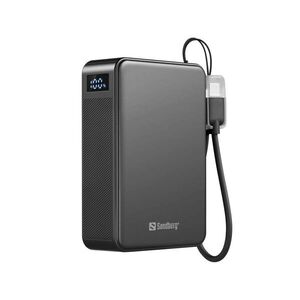 Sandberg Nano Powerbank 20000 PD20W, 20000mAh, USB-C, kijelző, fe... kép
