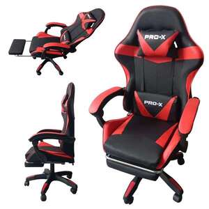 PRO-X COMFORT Gamer szék masszírozó funkcióval és lábtartóval - f... kép
