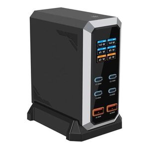 Blackbird töltőállomás gan 240w 4xusb-c + 2xusb, fekete BH1701 kép
