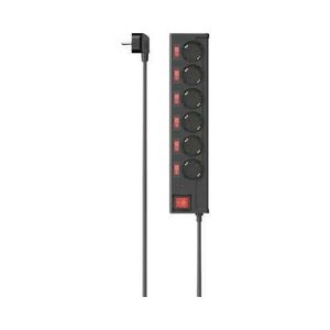 Hama elektromos hosszabbítókábel 6 aljzat, egyedi kapcsoló 1, 4m... kép