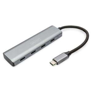 Digitus USB-C 4 Portos Hub - Alumínium kép