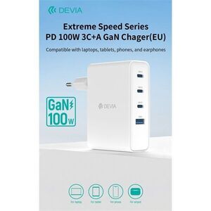 Devia ST121430 Extreme Speed Series 100W GaN PD USB+3xType-C fehé... kép