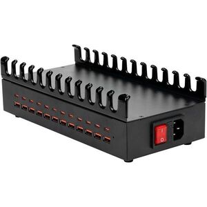 BLACKBIRD 12xUSB-C + 12xUSB 300W eszköztartóval Hálózati Töltő Fekete kép