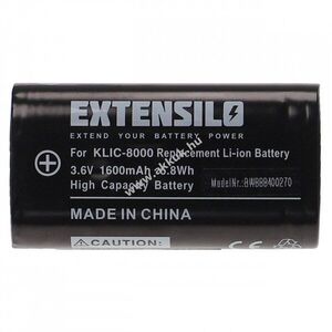 Helyettesítő EXTENSILO Kodak akku EasyShare Z612 típus Klic-8000 1600mAh kép