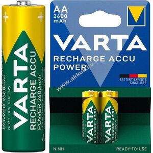 Varta Ready to Use -- AA Mignon ceruza HR6 (5716) akku 1, 2V 2600mAh 2db/csomag NiMH kép