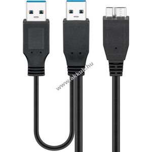 Goobay 2in1 USB3.0 Micro-B > 2x USB-A kábel 0, 3m fekete 5Gbit/s kép