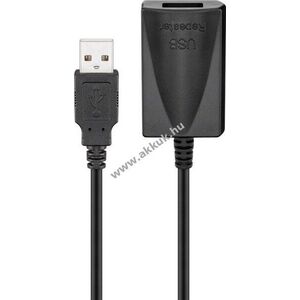 Goobay aktív USB 2.0 hosszabbítókábel 5m fekete 480Mbit/s 0, 5A 2, 5W kép