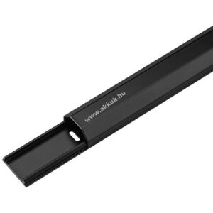 Goobay félkerek alumínium kábelcsatorna fekete 1100x33x18mm kép