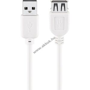 Goobay USB-A hosszabbító 3m fehér 0, 5A 2, 5W USB 2.0 480Mbit/s USB-A dugó > USB-A aljzat kép