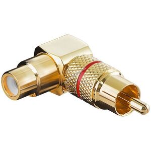 Goobay RCA (cinch) 90° szögadapter aranyozott piros kép