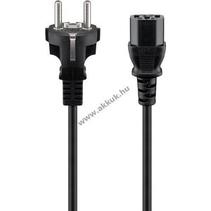Goobay IEC tápkábel 2m 3x0, 75mm² CEE7/7 (Typ E/F) dugó IEC C13 aljzat fekete kép