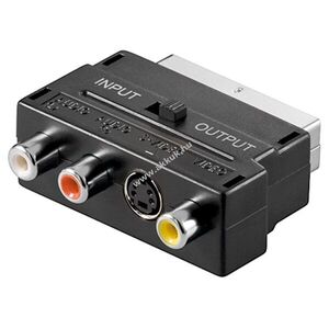 Goobay SCART adapter 21 tűs SCART dugó 3x RCA (cinch) + Mini-DIN4 S-Video kép