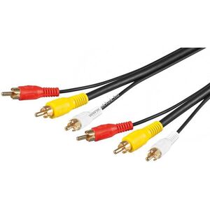 Goobay kompozit AV kábel 3x RCA (RG59 videó) 3x RCA-dugó > 3x RCA-dugó 5m kép
