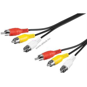 Goobay kompozit audio-video RCA kábel 3x RCA dugó > 3x RCA dugó 3m kép