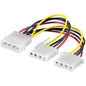 Goobay PC Y tápkábel 1x Molex 4-tűs 5, 25col dugó > 2x 5, 25col aljzat 0, 16m kép