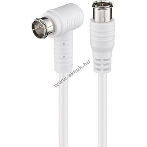Goobay szögletes SAT antennakábel 80dB dupla árnyékolás F-csatlakozó (Quick) > F-csatlakozó 90° 3, 5m kép