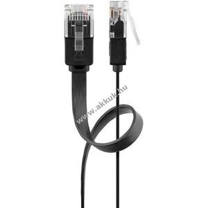 Goobay CAT 6 lapos patchkábel U/UTP fekete rézvezető (Cu) 1, 5m kép