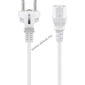 Goobay tápkábel IEC C13 2m fehér 3x0, 75mm² Schuko hibrid (Típus E/F CEE 7/7) kép