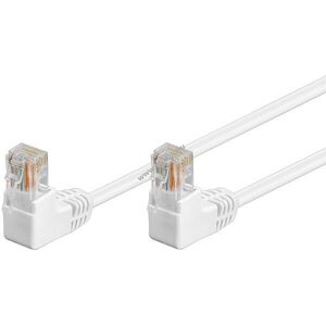 Goobay CAT-5e U/UTP patchkábel 2db 90° RJ45 dugó (8P8C) 3m rézbevonatos alumínium (CCA) fehér kép