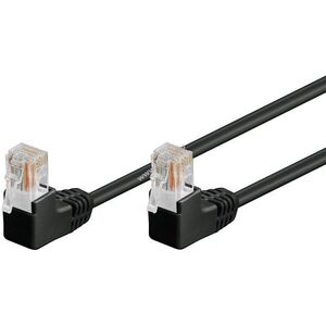 Goobay CAT5e patchkábel U/UTP CCA 1m fekete 2x 90° RJ45 (8P8C) kép