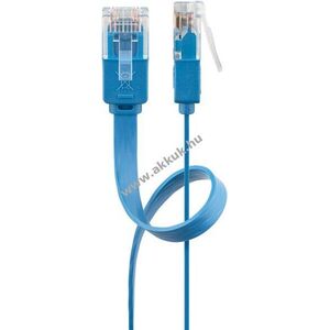 Goobay CAT 6 U/UTP lapos patchkábel RJ45 kék CU 0, 5m kép