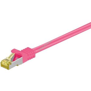 Goobay RJ45 patchkábel CAT6A S/FTP (PiMF) 500MHz CAT7 magenta LSZH CU 15m kép