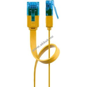 Goobay CAT 6A lapos patchkábel U/UTP sárga rézvezeték (CU) 1m kép