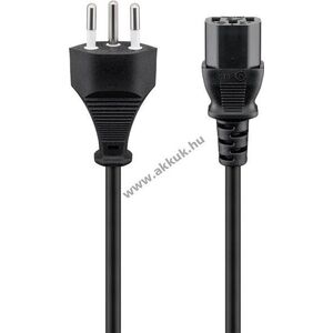 Goobay IEC tápkábel 1, 8m 3x0, 75mm² svájci dugó (Típus J, SEV 1011) C13 készülékcsatlakozó fekete kép