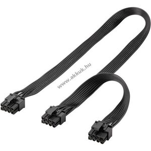Goobay 8-tűs ATX - 2x 6+2 tűs PCIe Y-átalakító tápkábel 1x23cm/1x6, 3cm fekete kép