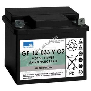 Exide Dryfit GF 12 033 Y G2 akku 12V 32500mAh AGM ólom-zselés kép