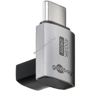 Goobay USB-C adapter 90° függőleges rövid USB4 USB-C>USB-C 40Gbit/s 240W 8K@60Hz fém ház kép
