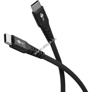 Goobay Supersoft Cable USB-C szuperpuha textilkábel 3m fekete 60W 3A fém csatlakozó kép