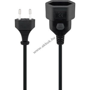 Goobay hosszabbító kábel 3m fekete 2x0, 75mm² Euro C (CEE 7/16) kép